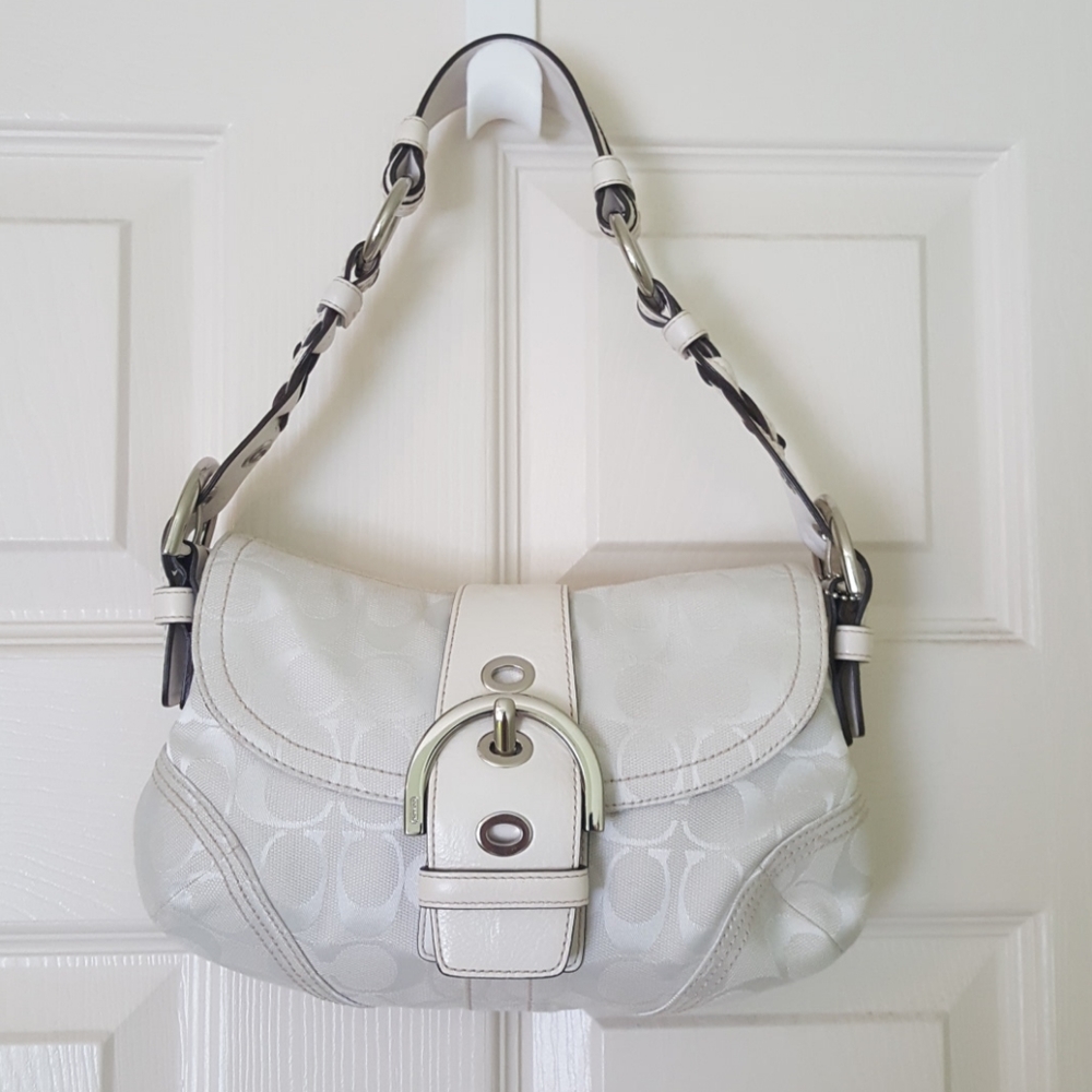 Authentic Coach White Signature Satchel